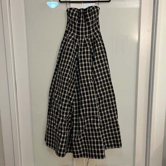 Rosie Assoulin Tubey Dress Plaid Gown in Dark Brown Size 4 - Picture 7 of 14